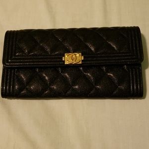BRAND NEW boy Chanel flap Wallet. W/ Auth card